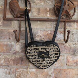 Juicy Couture Heart Shaped Crossbody Bag with Gold Charm Zipper Pull